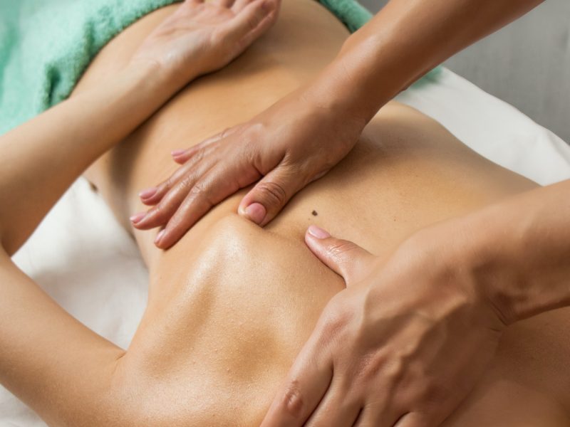 osteopathic massage,back massage,close up